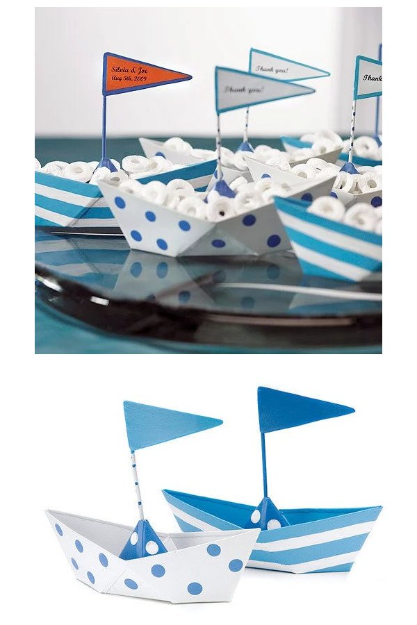 Mini Metal Sailboats Wedding Favours